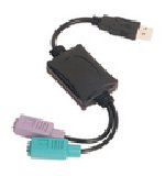 ADAPTATEUR USB MALE 2X PS2 MINIDIN FEMELLE